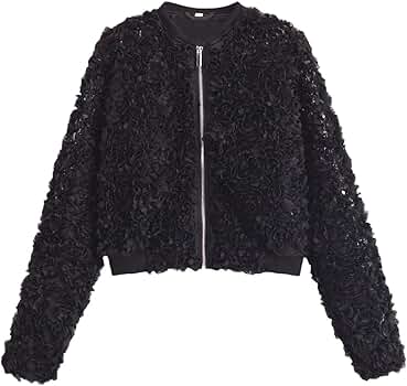 ◆typeservice◆ String Trimmed Lace Jacket Black OSTJ15BKF Amazon.com: HGKPFGTF Black,XS, Women's Elegant Flower